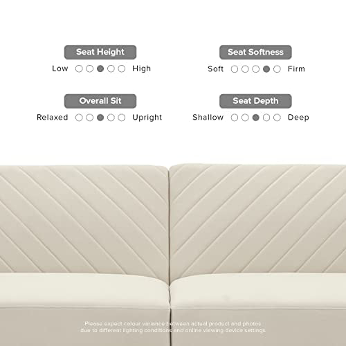 mopio 76.4" Futon Sofa Bed Chevron Styled, Sleeper Couch (Snow Velvet) | Quick-fold back makes an instant nap spot; a lightweight, apartment-friendly frame moves room to room. - color: Snow Velvet