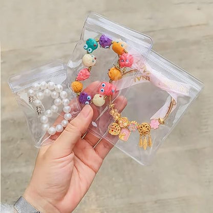 100Pcs Anti Tarnish Jewelry Bags Clear Pvc Jewelry Storage Pouches with Zipper Plastic Packing for Earrings (Rings Bracelet Earrings Oxidizing Set) - color: 100Pcs Rings Bracelet Earrings Oxidizing Set
