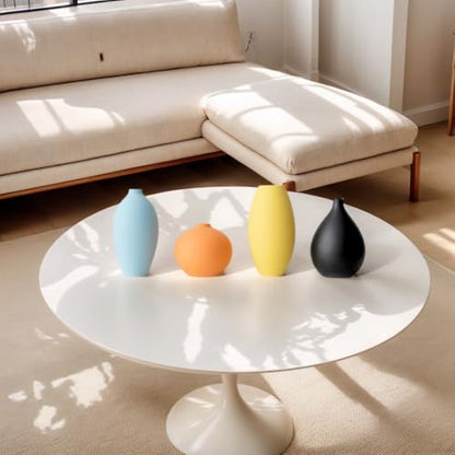 Small Ceramic Matte Vase Set 4 for Modern Home Decor Flower Decoration Office,Bookdesk, Bookshelf, Centerpieces, Tables, Living Room, Dining Table, Bedroom Shelf Entryway Ornament Gift - size: Vase Set 4 S2
