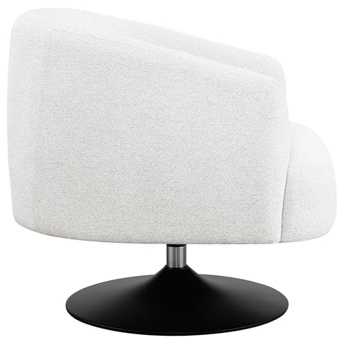 Coaster Home Furnishings - Dave - Boucle Fabric Upholstered Barrel Back Swivel Accent Chair with Pedestal Base, Tapered Off Armrests and 360-Degree Swivel - Living Room - Beige - 905739