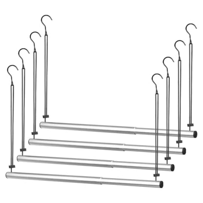 BaiNong Adjustable Closet Hanging Rod 17-30" Silver 4 Pack | Closet Rod Extender Heavy Duty Double Hanging Closet Rod, Walk-in Closets, and Clothes Rack to Maximize Storage Space - color: Silver