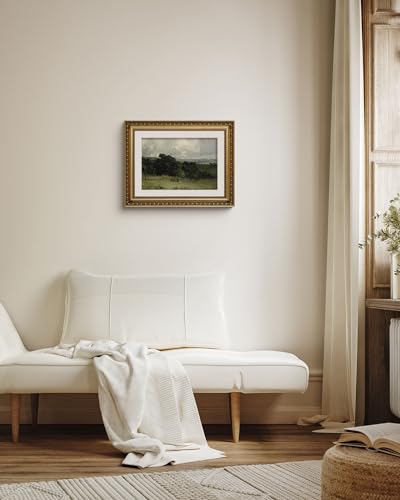 ARPEOTCY Vintage Gold Framed Wall Art, 11x14 Inch Pastures Landscape Retro Picture Paintings, Antique Canvas Artwork, Victorian Picture Photo Frame Wall Decor for Gallery Bathroom Bedroom - color: Pleasant Pastures, size: 14"L x 11"W