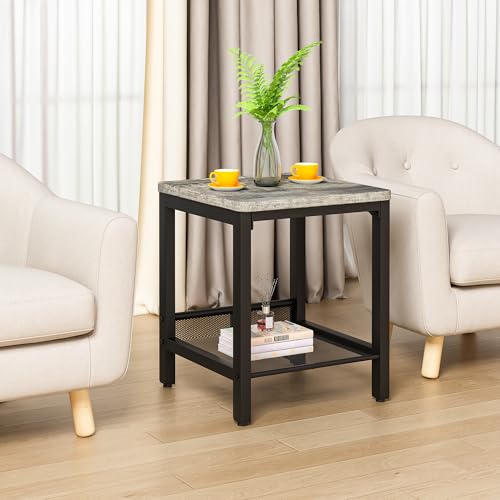 Coffee Table Set of 3 Coffee Table and end Table Sets, Modern Metal Frame Living Room Center Table for Small Apartment Home Office（Gray） - color: Grey