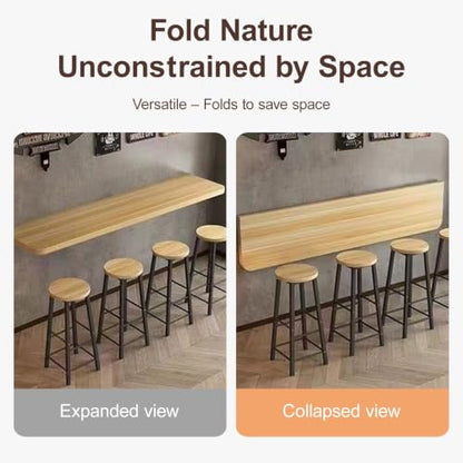 Wall Mounted Folding Table, Space Saving Floating Desk for Small Apartments, Drop Leaf Workbench, Home Office, Laundry, Narrow Long Dining Table, Kitchen Use(100x40cm/39.4x15.7in) - size: 100x40cm/39.4x15.7in