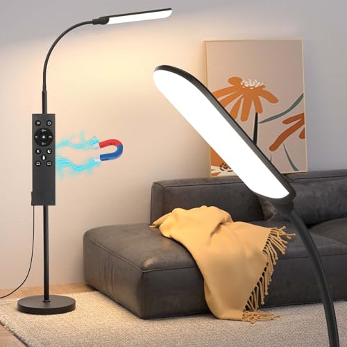 Aisutha LED Floor Lamp, 18W Super Bright Floor Lamp for Living Room, Adjustable Stepless Colors & Brightness Standing Lamp, Eye Caring Reading Light with Remote | Adjustable Stepless Colors & Brightness Standing Lamp, Eye Caring Reading Light with Remote