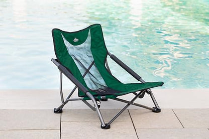 Cascade Mountain Tech Folding Camp Chair for Camping, Beach, Picnic, Barbqeues, Sporting Events with Carry Bag - color: Green
