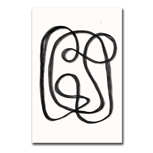 Poster Wall Art Picture Abstract Black and White Minimalist Line Wall Art Modern Art Poster Contemporary Line Art Print Living Room and Bedroom Decoration 12x18inch without Frame - color: Picture 2, size: 18"L x 12"W