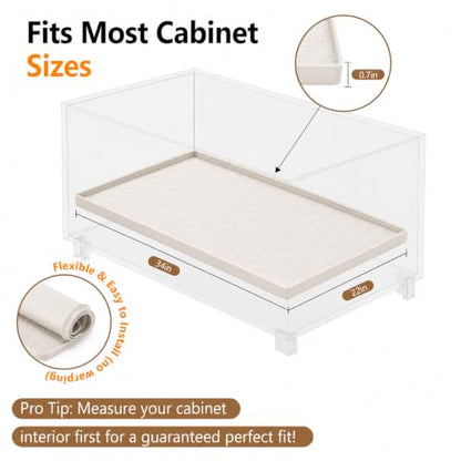 34"x22" Waterproof Silicone Under Sink Mat Drip Tray(Cream Brown) | Non-Slip Silicone Sink Liner & Drip Tray with Raised Edges, Versatile Floor & Cabinet Protector for Pets & Utility Area - color: Cream Brown