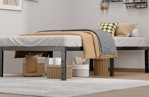 LUMUNANCE Metal Bed Frame Twin XL Size - 14 Inch Heavy-Duty Twin XL Platform Bed Frame No Box Spring Needed, Easy Assembly, Noise-Free, Sturdy Mattress Foundation, Underbed Storage Space - size: Twin XL, style: 14 Inch