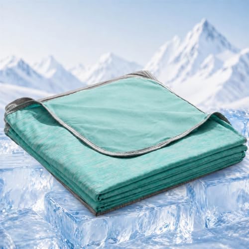 King Size Cooling Blanket for Hot Sleepers - Lightweight Breathable Cool Cold Blanket - Keep Cool for Night Sweats, Soft Thin Ice Blankets for Bed Couch Sofa, (Aqua Splash, 90"x108") - color: Aqua Splash, size: King-90"x108"