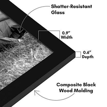 Americanflat Set of 10 Picture Frames with Shatter-Resistant Glass - Gallery Wall Frame Set with Two 8x10, Four 5x7 and Four 4x6 Frames - Signature Collection - Black - color: Black, style: 10 Pack