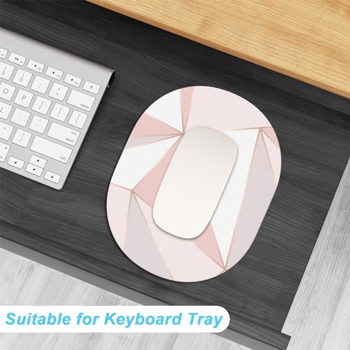Rimilak Small Mouse Pad 6 x 8 Inch, Takes up Wrist and Mouse Space, Waterproof Compact Mini Mouse Mat for Laptop Computer Wireless Mouse Keyboard Home Office Travel,Pink Triangle Marble - color: Pink Triangle Marble, size: 8L x 6W inches