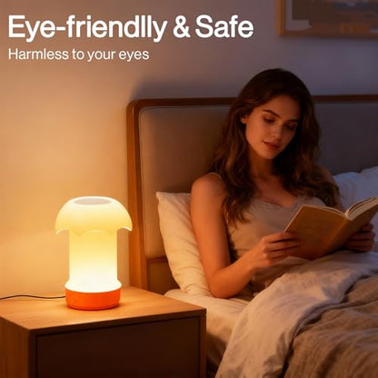 Night Light, Dimmable Touch Lamp for Bedroom - Portable Table Bedside Lamp with 4 Brightness Levels & 13 RGB Colors, Night Lights for Baby Nursery and Bathroom (Umbrella-Shaped)