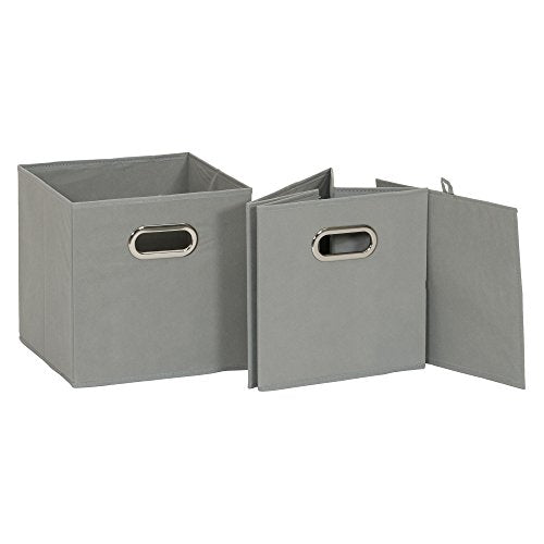 Household Essentials Fabric Storage Bins in Strong Poly‑Woven Fabric, Sturdy Chipboard Sides, Grommet Front Handle, Dove Gray Finish, Set of 6 - color: Gray, size: 11” L x 11” W x 11” H