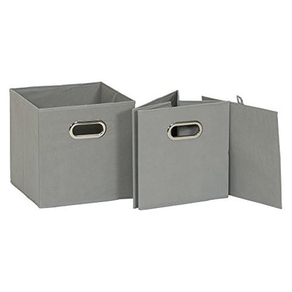 Household Essentials Fabric Storage Bins in Strong Poly‑Woven Fabric, Sturdy Chipboard Sides, Grommet Front Handle, Dove Gray Finish, Set of 6 - color: Gray, size: 11” L x 11” W x 11” H