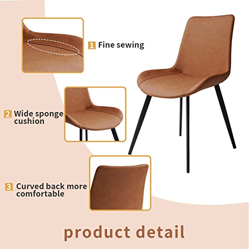 Mid-Century Extendable Dining Table Set, 51"-67", 6 Upholstered Chairs - color: Table With 4 Brown Chairs, size: 51"-67"
