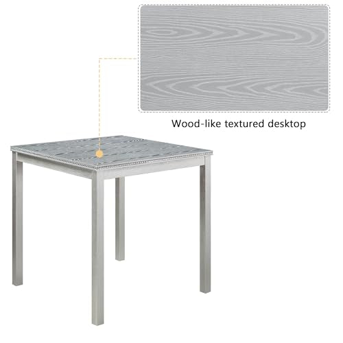 Knocbel Classic Counter Height 2-Person Dining Table for Small Space, Wooden Apartment Condo Pub Bistro Kitchen Dining Furniture (Silver Grey Square 36" H) - color: Silver Grey Square 36"h
