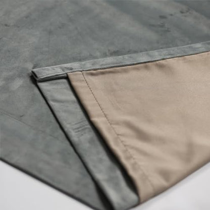 INLINAS 52W x 96L Inch Velvet Blackout Curtain - Luxurious Softness with Light Control, Thermal Insulated, Noise Reduction, Energy Saving Set of 2 Panels, Grey - color: Grey, size: 52"W x 96"L (Pack of 2)