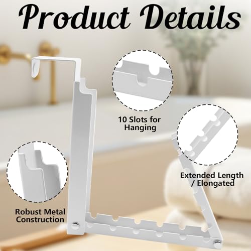 Zorfeter 1 PCS Over The Door Hanger, Foldable Drying Rack 10 Ridges, White | Heavy Duty Space Saving, For Laundry Bedroom Travel - color: White