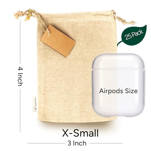 Reusable Cotton Bags - X-Small 3x4 25 Pack - Cloth Gift Bags with Drawstrings for Jewelry, Home Supplies, Makeup,DIY, Wedding, Party Favors - Muslin Fabric Pouches - size: X-Small 3x4" (25pack)
