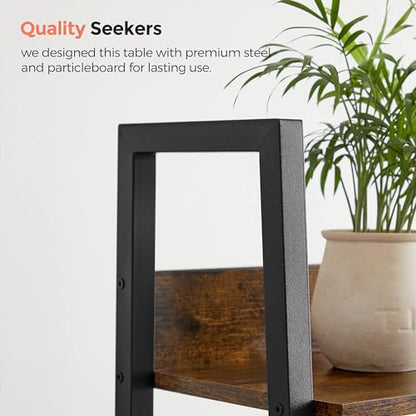 VASAGLE Bookshelf, 5-Tier Narrow Book Shelf, 11.8 x 13.3 x 66.9 Inches, Ladder Shelf for Home Office, Living Room, Bedroom, Kitchen, Rustic Brown and Ink Black ULLS109B01 - color: Rustic Brown + Ink Black, size: 5 Tiers (13.3"W), style: With back panels