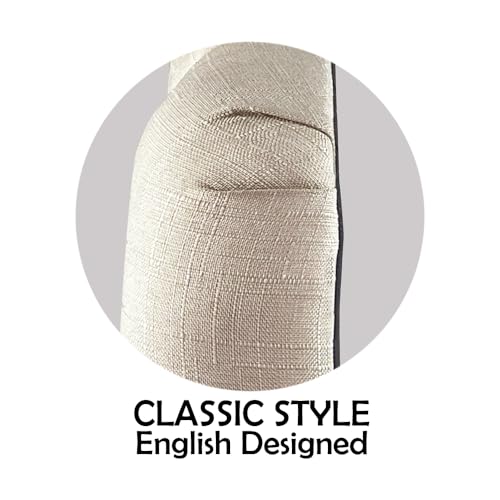 Rosevera Givanna Adjustable Height Headboard with Linen Upholstery and Button Tufting for Bedroom, Queen, Beige Linen - color: Beige Linen, size: Queen