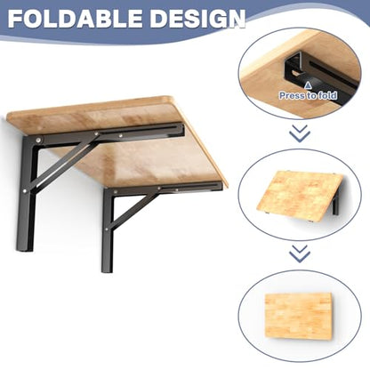 WALMANN Wall Mounted Folding Workbench, Heavy Duty Folding Wall Table/Desk | Space Saving Wall Collapsible Table for Garage, Workshop, Holds Up to 150 lbs, Size: 31.5 x 15.75 inch - size: 31.5 in x 15.75 in