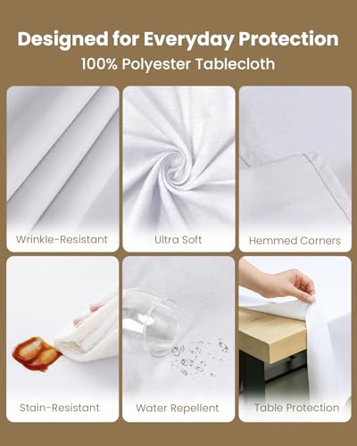 Utopia Kitchen Rectangle Table Cloth 1 Pack [60x120 Inches, White] | Tablecloth Machine Washable, Polyester Table Cover for Dining, Buffet Parties, Picnics, Events, Weddings and Restaurants - color: White, size: 1 Pack 60x120 Inch Tablecloth
