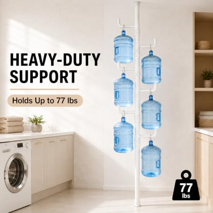 Floor to Ceiling Clothes Drying Rack, Adjustable Tension Pole Laundry Rack for Balcony. Vertical Coat Hanger Stand for Bathroom Bedroom, No Drilling Easy Install Space Saving (White) - color: White