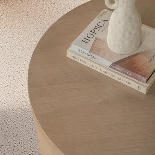 Round Nesting Coffee Table Set of 2, 31.5 & 18 in, Gray | Round coffee tables for living room, 2 in 1 nesting tables, nest or use separately, rounded edges, space-saving design - color: Grey