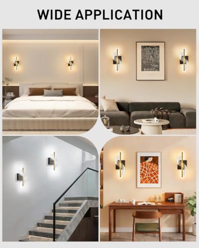 T-SUNUS Battery Operated Wall Sconces Set of 2 with Remote Control | Rechargeable Wall Lights, Dimmable/3 Color/Memory Magnetic Wireless Wall Lighting Decor for Living Room, Bedroom, Hallway