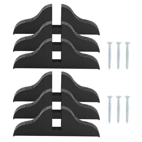 6Pcs Room Divider Stand for Foldable Screen Brackets, Room Divider Stand with Screws, Folding Privacy Screen Holder for Hotel Home Office(Color:Black) - color: Black