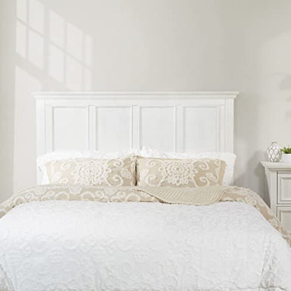 OSP Home Furnishings Farmhouse Basics Queen Headboard Only, Rustic White Finish - size: Queen