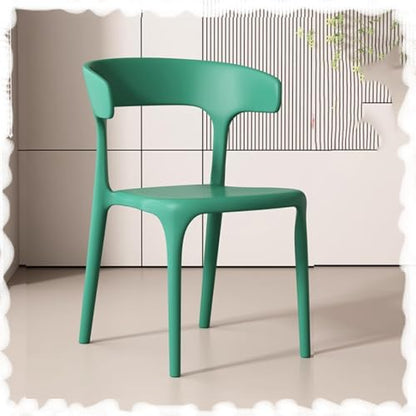 Stackable Dining Chairs with Backrest - Portable Plastic Bar Stools for Kitchen, Living Room, Patio & Restaurant - Space-Saving Design for Easy STO & Versatile Use - color: Green