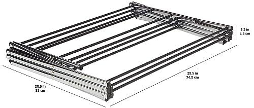 Amazon Basics Foldable Portable Metal Clothes Drying Rack for Indoor Air Drying, Energy Saving, 14.5 x 29.5 x 41.8 inches, Chrome Silver - color: Chrome