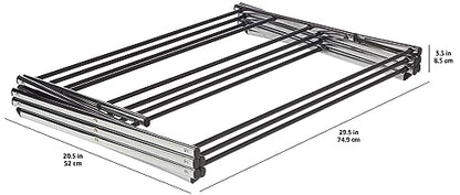 Amazon Basics Foldable Portable Metal Clothes Drying Rack for Indoor Air Drying, Energy Saving, 14.5 x 29.5 x 41.8 inches, Chrome Silver - color: Chrome
