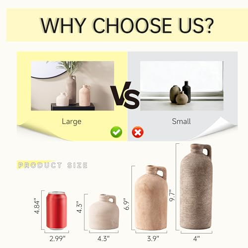 Ceramic Vase Home Table Decor - Flower Vase Set of 3 Living Room Kitchen Decorations Farmhouse Modern Rustic Vases Decorative Centerpiece for Shelf Bedroom Office Bathroom Dining Coffee Desk - color: 08-classic