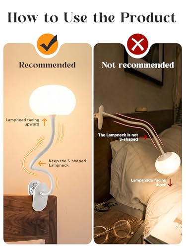 Clip on Lamp, 10 RGB Colors+10 Brightness Clip on Desk Lamp for Dorm Lamp | 800 lm Bright Clip on Light, USB Adapter Clamp Light, Reading Light for Bed/Headboard/Bedside Table/Bedroom/Kids Room/College