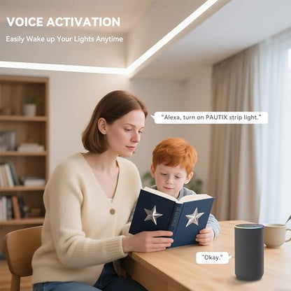 PAUTIX CCT COB LED 스트립 라이트 화이트 조정 가능한 6400LED, CRI90+ 32.8피트/10m 조도 조절 가능 2700K-6500K 24V LED 테이프 조명 키트, 알렉사/구글 어시스턴트와 함께 작동, 캐비닛 아래 침실 주방 DIY 조명용 - size: 32.8ft(Work with Alexa)