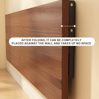 Fold Down Wall Mounted Desk for Office, Home, Kitchen - Floating Desk, Fold Down Table, Folding Wall Shelf - Space Saving Solution - color: Walnut, size: 15.7x23.6in/40x60cm