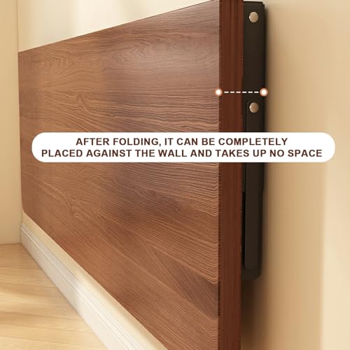 Fold Down Wall Mounted Desk for Office, Home, Kitchen - Floating Desk, Fold Down Table, Folding Wall Shelf - Space Saving Solution - color: Walnut, size: 11.8x31.4in/30x80cm