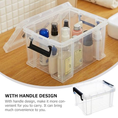 Ipetboom 5pcs Mini Plastic Storage Bins with Lids Small Tote Boxes Portable Organizer for Home and Office Storage