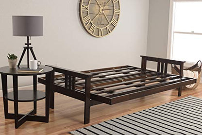 Kodiak Furniture Monterey Futon Set, No Drawers, with Espresso Base and Marmont Mocha Mattress - color: Marmont Mocha, size: No Drawers, style: Espresso Finish