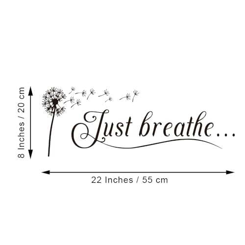 Just Breathe Vinyl Wall Decal Yoga Quotes Positive Relax Motto Art Letters Sayings Living Room Décor Lettering