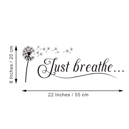 Just Breathe Vinyl Wall Decal Yoga Quotes Positive Relax Motto Art Letters Sayings Living Room Décor Lettering