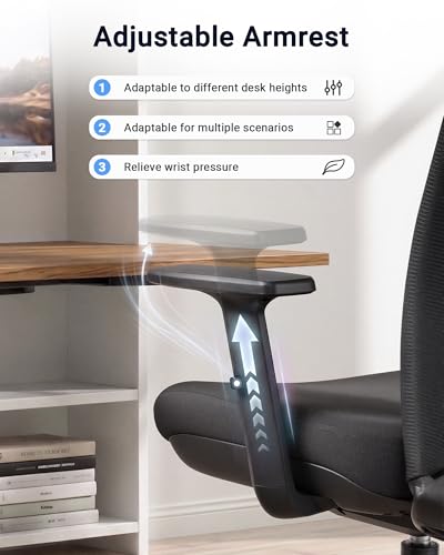 Big and Tall Office Chair, High Back Mesh Chair with Adaptive Gravity Balance Recline, Adjustable Headrest & Lumbar Support, Comfortable Home Office Chair, X-Frame Structure