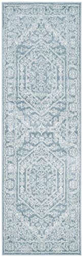SAFAVIEH Adirondack Collection Runner Rug - 2'6" x 6', Slate & Ivory, Oriental Medallion Design, Non-Shedding & Easy to Clean, Ideal for Ideal for Hallway, Foyer, Kitchen, Entryway, Bedroom (ADR108T) - color: Slate/Ivory, size: 2'6" x 6' (Runner)