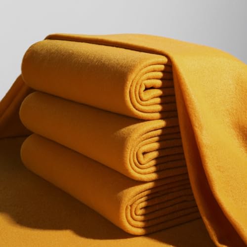 CAI TENG Fleece Throw Blanket Bulk 6 Pack Kid Blankets Soft Lightweight Cozy Polar Fleece 50 x 60 Throws Solid Pet-Friendly Bed Sofa Couch Fleece Fabric Travel Wedding Outdoor Mustard Yellow - color: Mustard Yellow
