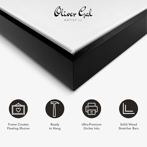 Oliver Gal Girl with Flower Thoughts Canvas Print Wall Art for Living Room, Bedroom, and Bathroom, 20" x 30", Black Floater Frame - color: Black Floater Frame, size: 30"L x 20"W