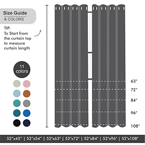 SMILE WEAVER Grey Blackout Curtains for Living Room 108 Inch Long 2 Panels,Room Darkening Curtain-Star Print Design Noise Reducing Thermal Insulated Light Blocking Bedroom Window Drapes - color: Grey Silver, size: 52"W x 108"L (Pack of 2)